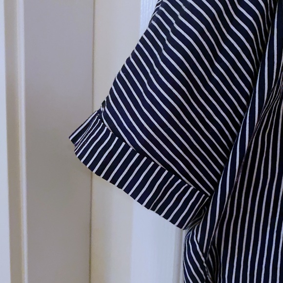 Japanese boxy top, black and white stripes, size M - Picture 4 of 7